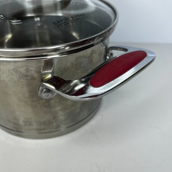 David Burke 2.0 Qts Pot with Strainer Gourmet Pro Heavy Stainless Cooking Lidded - Picture 4 of 15